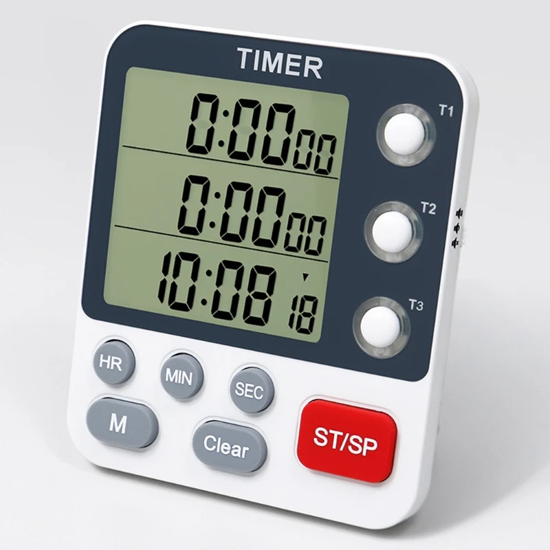 Kitchen Timer Digital Kitchen Timers Cooking Timer 3 Channels Count UP& Down Timer for w/ Loud Alarm Classroom Bathroom