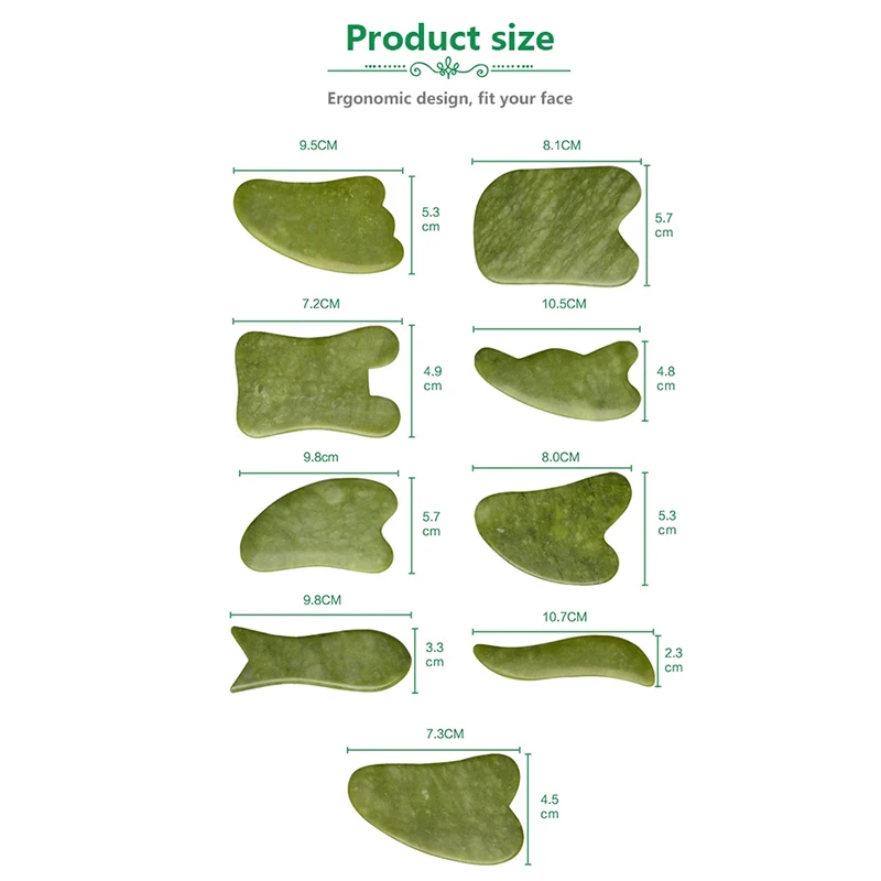100% Natural Stone Gua Sha Board Set Jade Roller Massager Gouache Scraper Acupuncture Facial Lifting Spa Skin Care Beauty Tools - Image 4