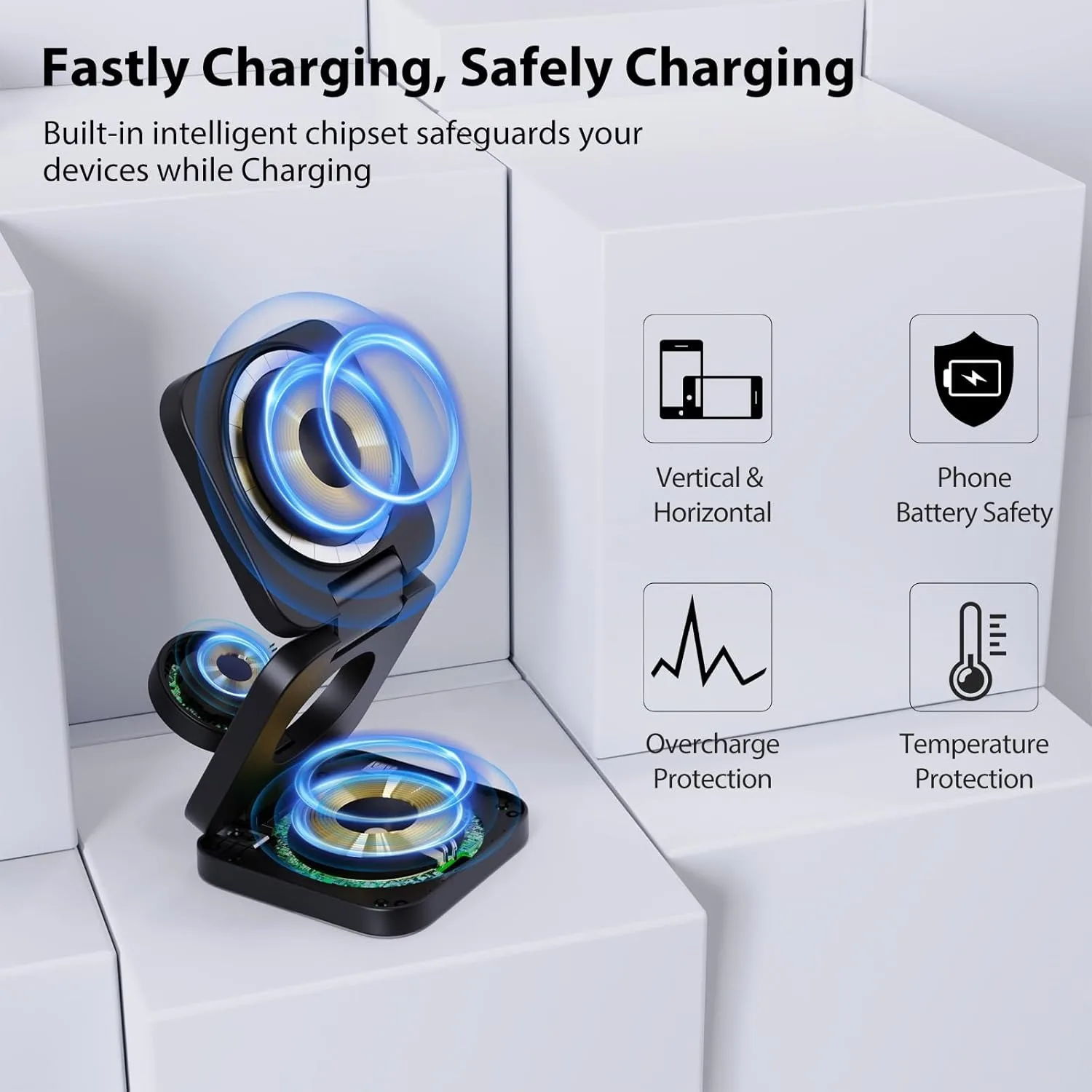 Fast Wireless Charger Magnetic Foldable 3 in 1 Charging for iPhone 16/15/14/13/12 Apple Watch10/9/8/7/6/5/4/3/SE Airpods3/2/Pro - Image 6