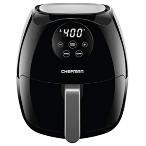 Kitchen air fryer oven 3.5 qt digital touch screen black space-saving flat basket oil-free healthy cooking 60-min timer auto sh