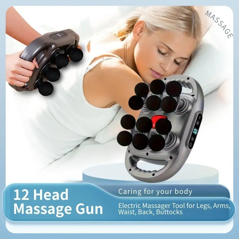 12 head massage gun, deep tissue impact massager, suitable for the back, shoulde