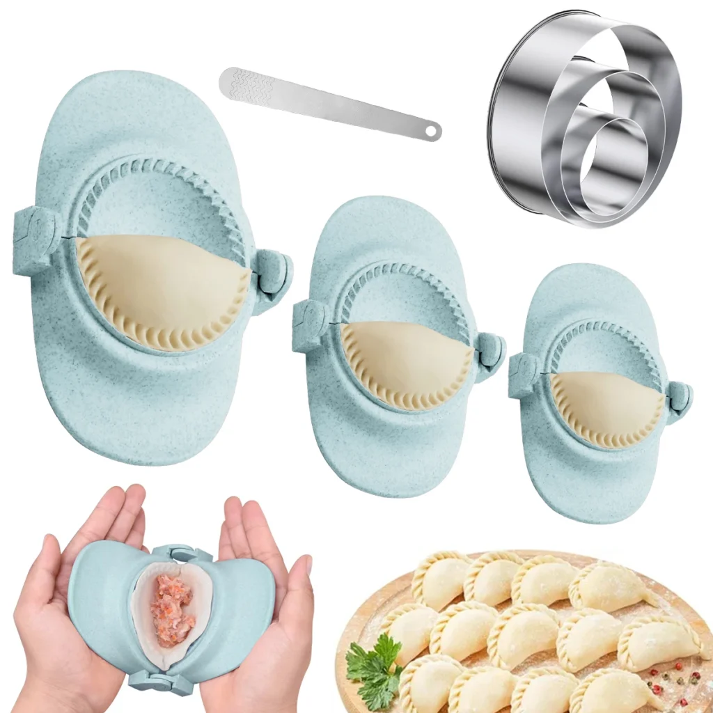 7-Piece Stainless Steel Dumpling Maker Set — 3 Sizes Reusable Empanada Press Molds | ⭐4.8/5 — 120+ Bought