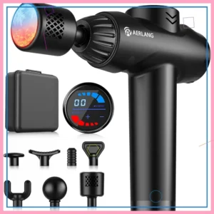 Hot & Cold Massage Gun with Heat and Ice, Deep Tissue Percussion Massager for Pain Relief, 7 Heads, Silent Gift
