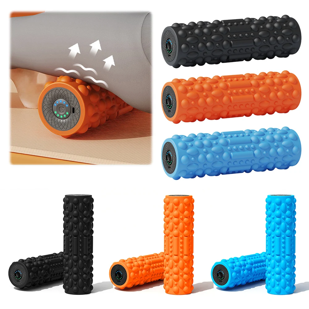 Electric Vibrating Foam Roller Massage Column Rechargeable Exercise Roller 5 Mode Muscle Tissue Massager Roller for Yoga Pilates - Image 2