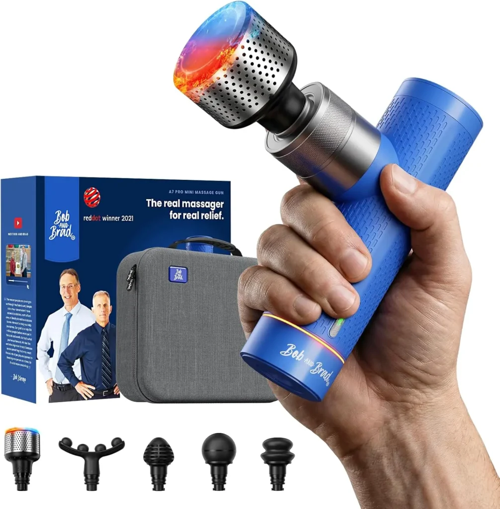 Heat and Cold Massage Gun for Back Pain Relief - 11mm Deep Tissue, Quiet, Portable, FSA-HSA Eligible with Case