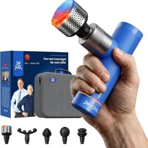 Heat & Cold Massage Gun for Back Pain Relief - 11mm Deep Tissue, Quiet, Portable, FSA-HSA Eligible with Case