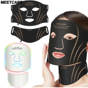 7 Colors LED Face Mask Neck Set Electric Silicone Facial Photon Therapy Flexible Skin Repair Oil Control Anti Acne Brighten