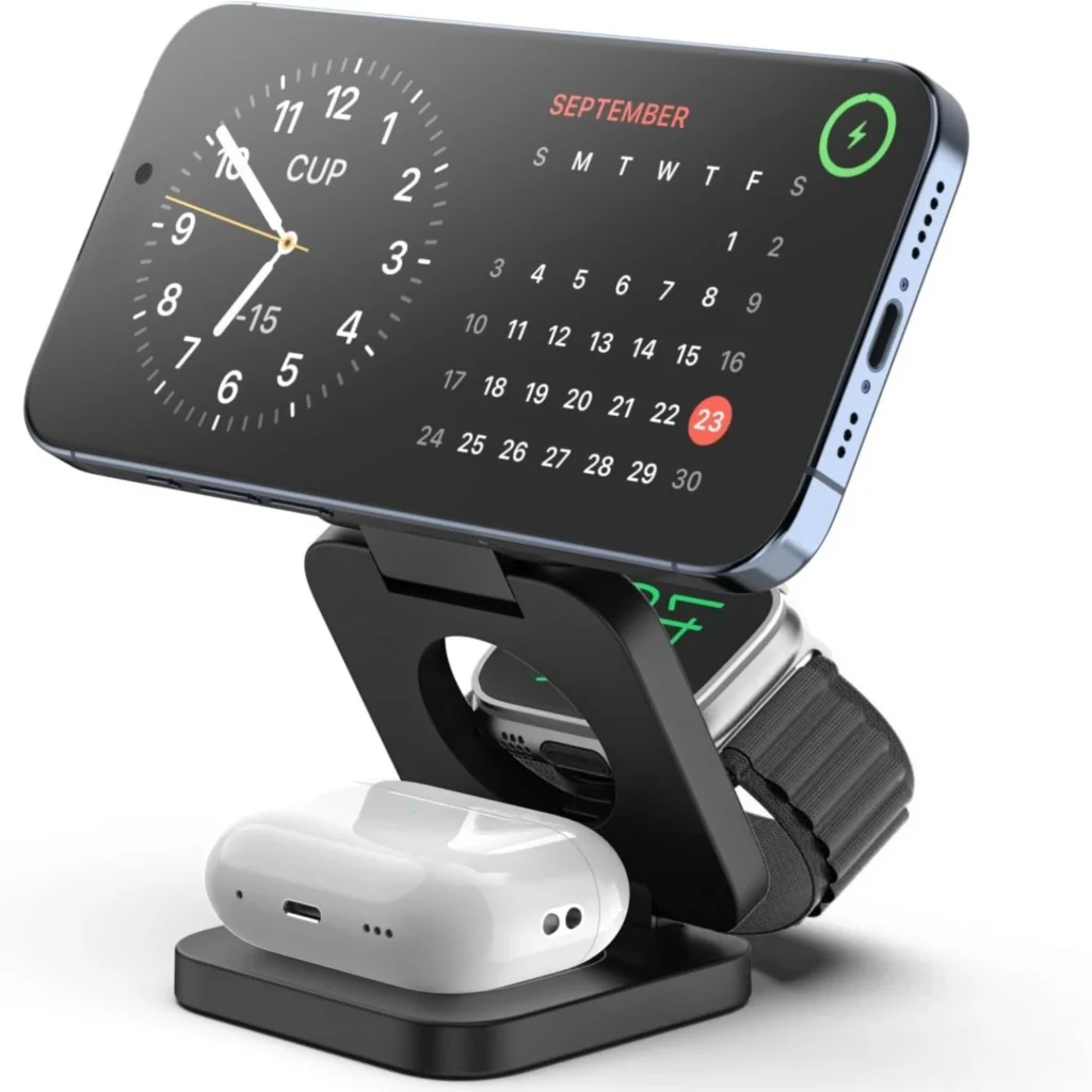Fast Wireless Charger Magnetic Foldable 3 in 1 Charging for iPhone 16/15/14/13/12 Apple Watch10/9/8/7/6/5/4/3/SE Airpods3/2/Pro