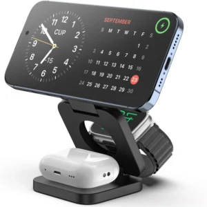 Fast Wireless Charger Magnetic Foldable 3 in 1 Charging for iPhone 16/15/14/13/12 Apple Watch10/9/8/7/6/5/4/3/SE Airpods3/2/Pro