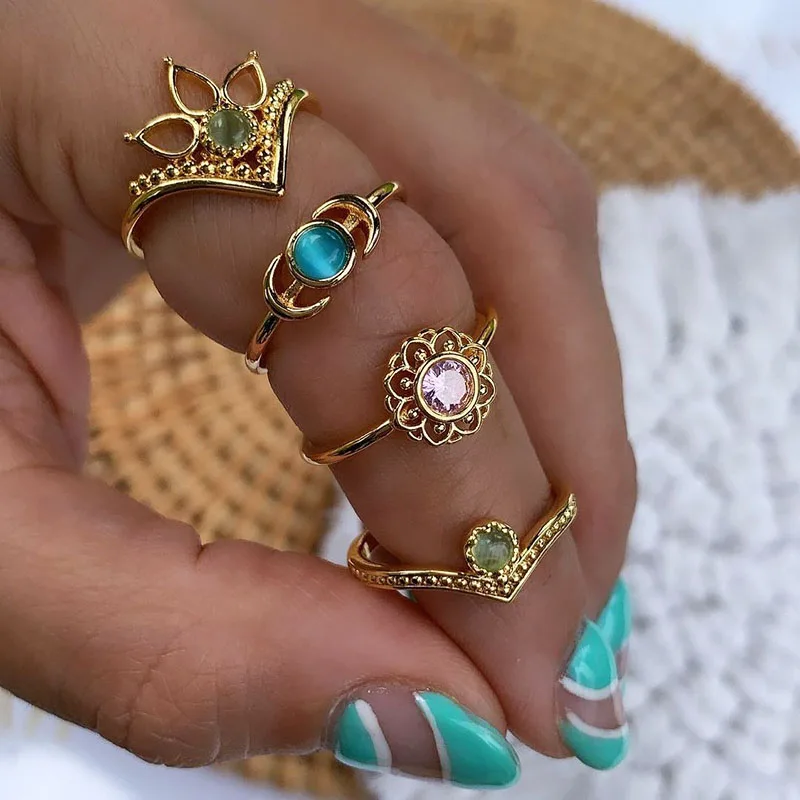 Women's Opal Fashion Ring — Adjustable Stainless Steel Finger Ring | 4.9/5 — 7,5