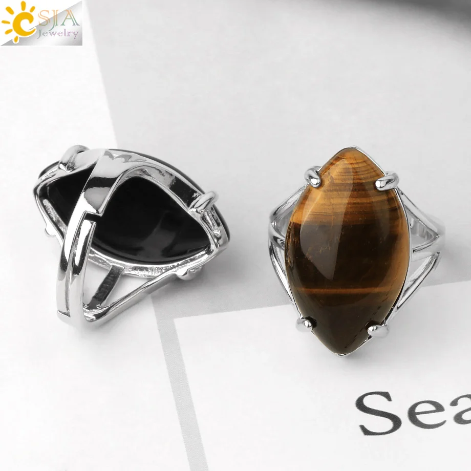Women's Natural Stone Crystal Adjustable Ring — Elegant Fashion Gemstone Ring | 4.9/5 — 7,800+ Bought - Image 3