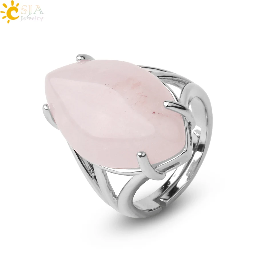 Women's Natural Stone Crystal Adjustable Ring — Elegant Fashion Gemstone Ring | 4.9/5 — 7,800+ Bought - Image 5