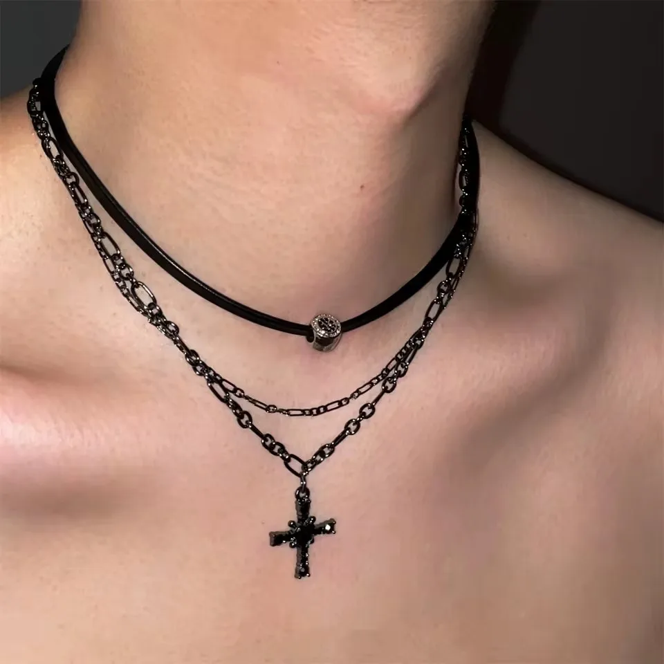 Men's Punk Star Heart Cross Double Layer Necklace — Personalized | 4.8/5 — 8,500+ Bought - Image 2