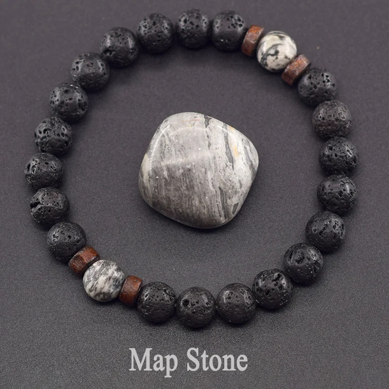 Men's Tiger Eye and Volcanic Stone Bracelet — Natural Yellow Black Beads | 4.8/5 — 8,500+ Bought - Image 29