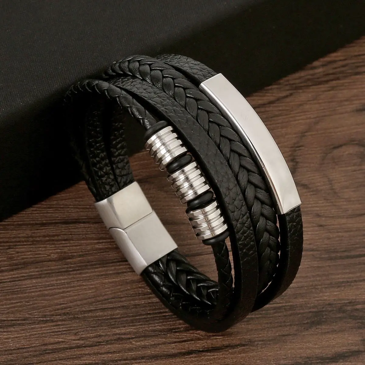 Men's Multilayer Genuine Leather Bracelet — Hand Woven Wristband | 4.8/5 — 9,500+ Bought - Image 7