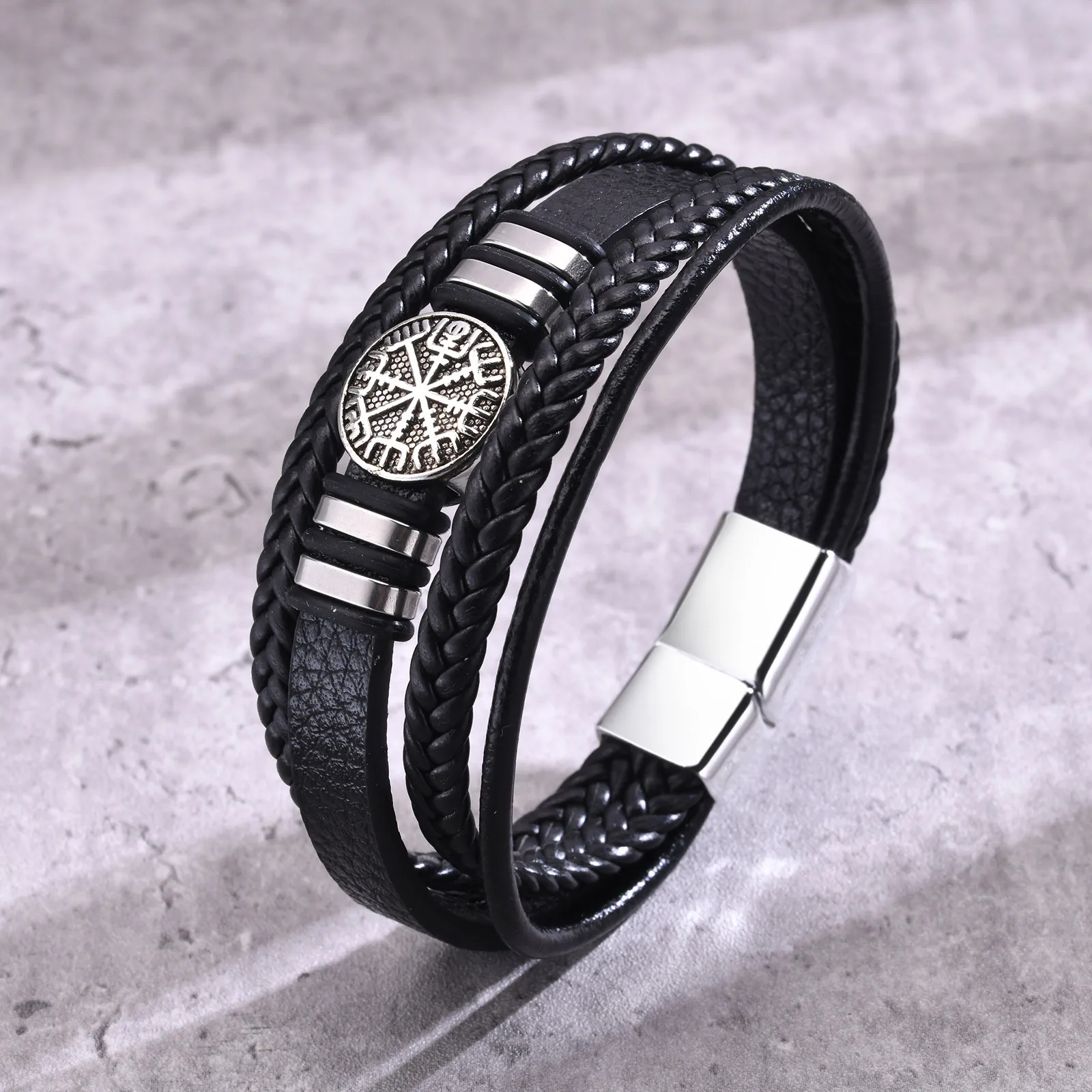 Men's Norse Viking Black Leather Bracelet — Braided Wristband | 4.9/5 — 7,500+ Bought - Image 6
