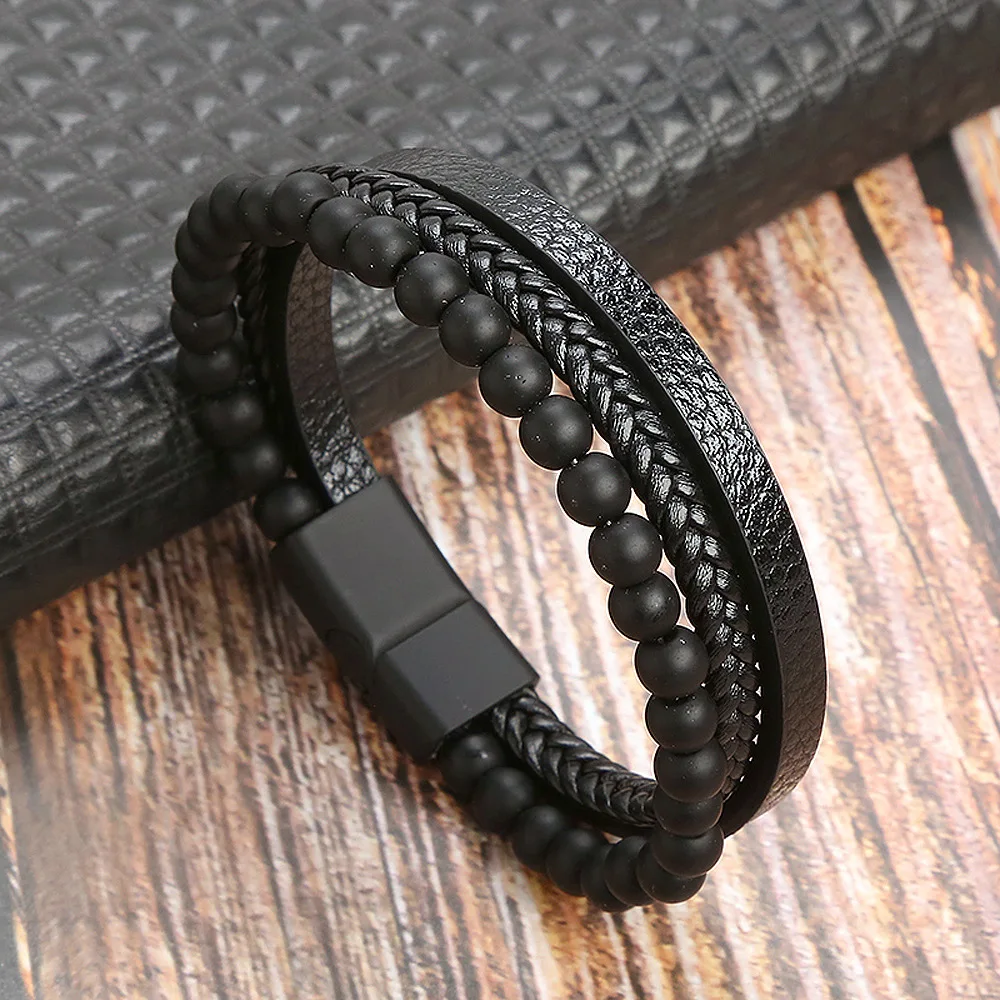 Men's Multilayer Genuine Leather Bracelet — Hand Woven Wristband | 4.8/5 — 9,500+ Bought - Image 12