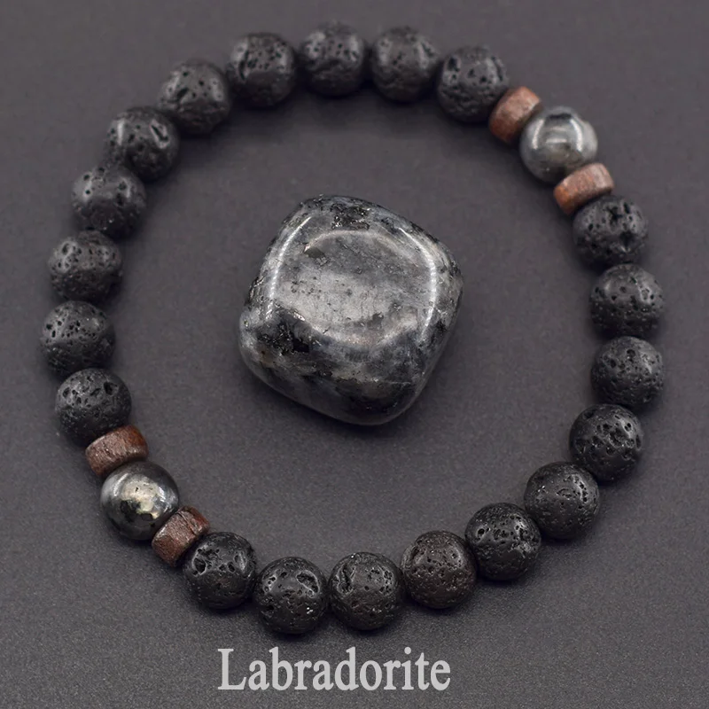 Men's Tiger Eye and Volcanic Stone Bracelet — Natural Yellow Black Beads | 4.8/5 — 8,500+ Bought - Image 37