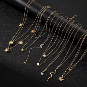 Women's 9-Piece Multilayer Gold Necklace Set — Fashion Layered Chain Jewelry | 4.9/5 — 7,500+ Bought