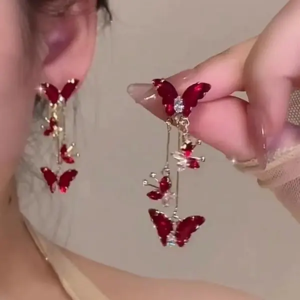 Women's Purple Butterfly Glass Tassel Earrings — Elegant Long Drop Style | 5.0/5 — 10,000+ Bought - Image 11