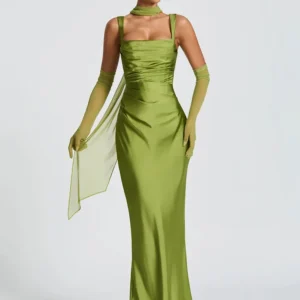 Women's Satin Backless Maxi Dress — Elegant Halter Evening Gown | 4.9/5 — 7,500+ Bought