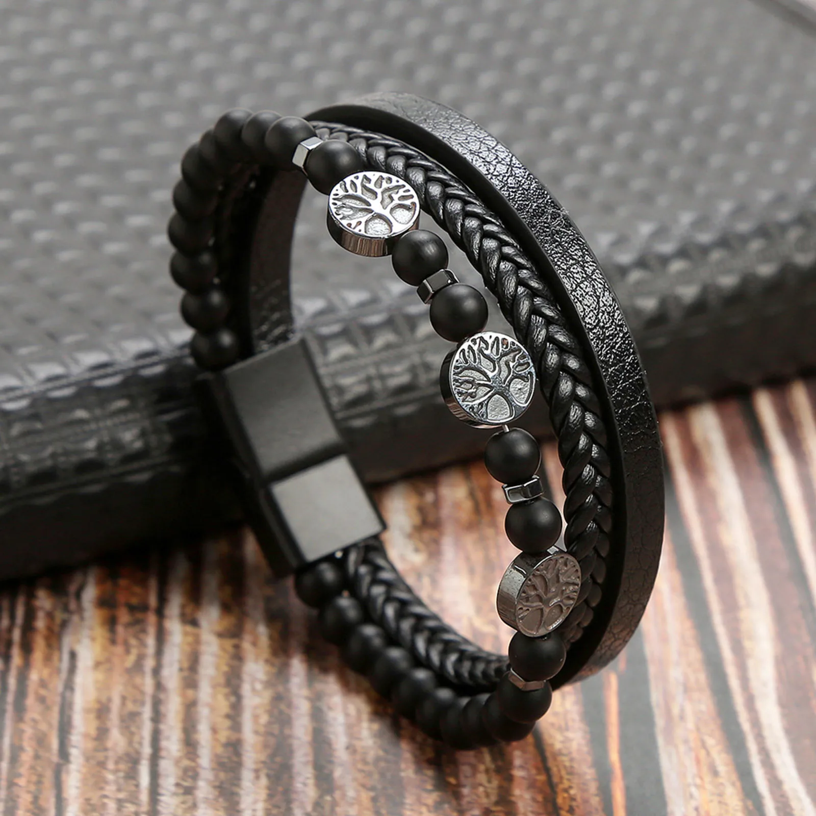 Men's Norse Viking Black Leather Bracelet — Braided Wristband | 4.9/5 — 7,500+ Bought - Image 7