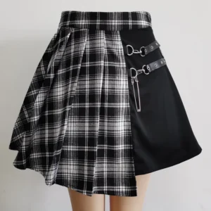 Women's Gothic Plaid Pleated Mini Skirt — High Waist Sweet Lolita Style | 5.0/5 — 10,000+ Bought