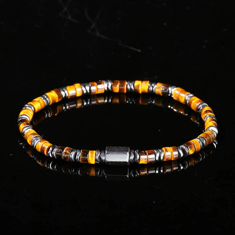 Men's Natural Hematite Tiger Eye and Malachite Beaded Bracelet | 4.8/5 — 8,500+ Bought - Image 2
