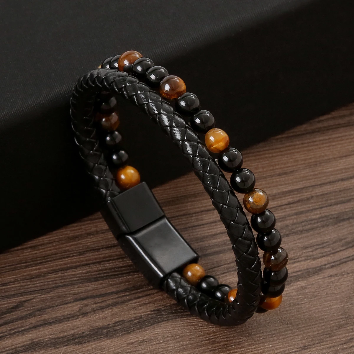 Men's Multilayer Genuine Leather Bracelet — Hand Woven Wristband | 4.8/5 — 9,500+ Bought - Image 14