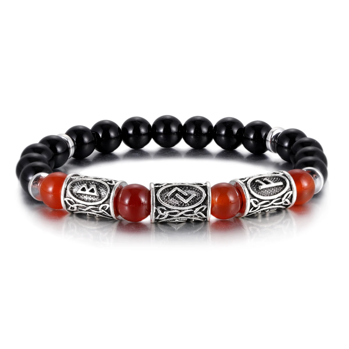 Men's Norse Viking Runes Natural Stone Bracelet — 8mm Lava Obsidian | 4.8/5 — 8,500+ Bought - Image 14