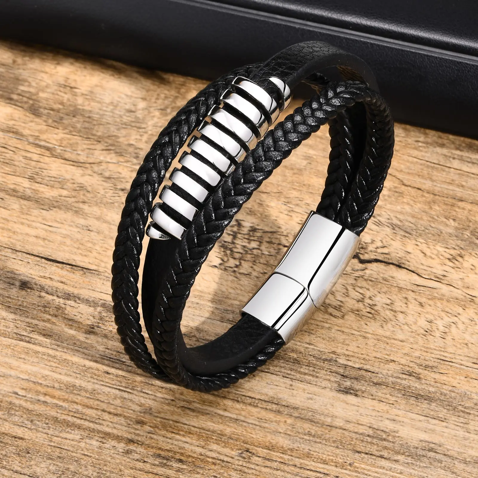 Men's Norse Viking Black Leather Bracelet — Braided Wristband | 4.9/5 — 7,500+ Bought - Image 8
