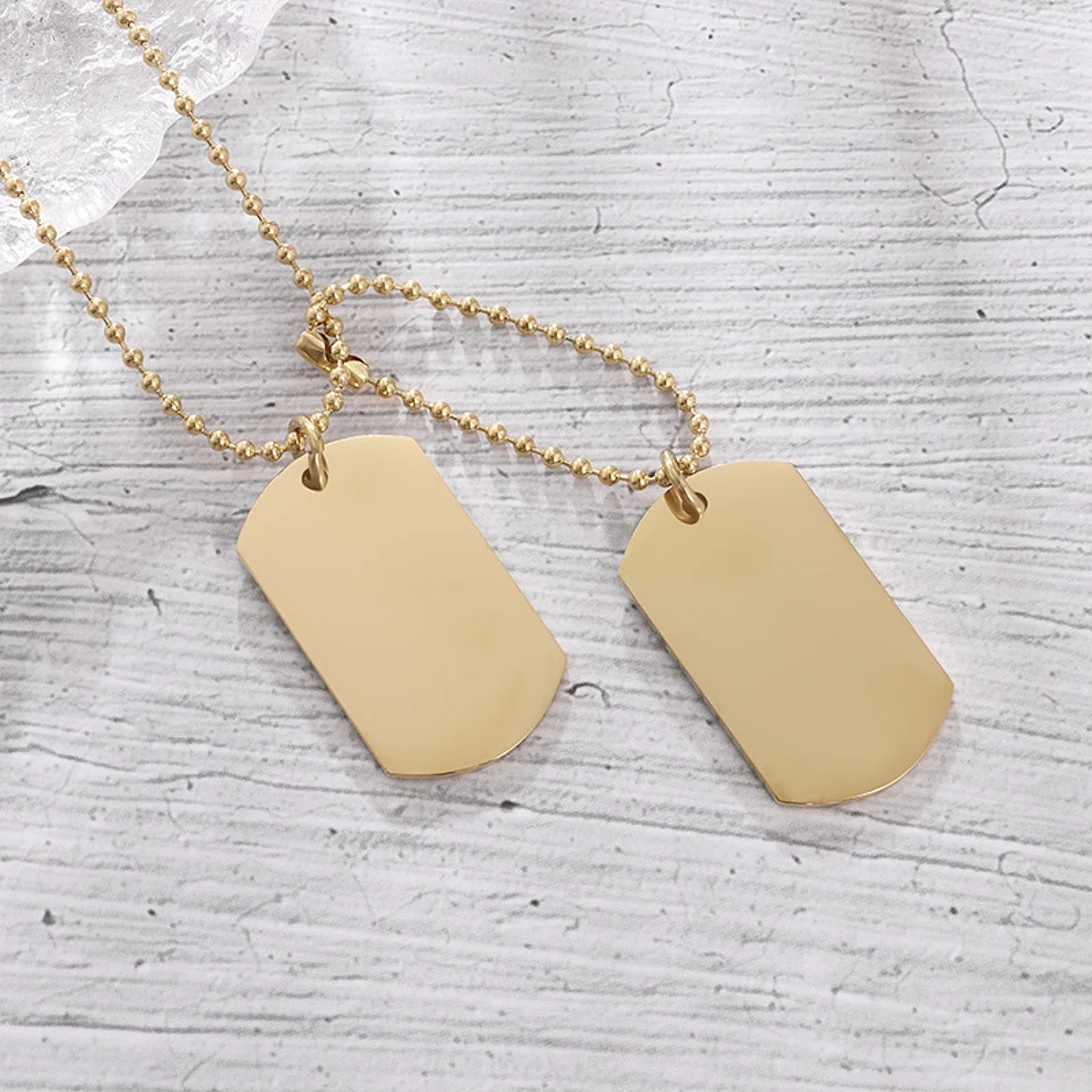 Men's Rectangular Double Dog Tag Military ID Tag Necklace | 5.0/5 — 8,900+ Bought - Image 4