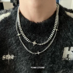 Men's Hip Hop Double-Layer Star Cross Necklace — Titanium Steel | 5.0/5 — 10,000+ Bought