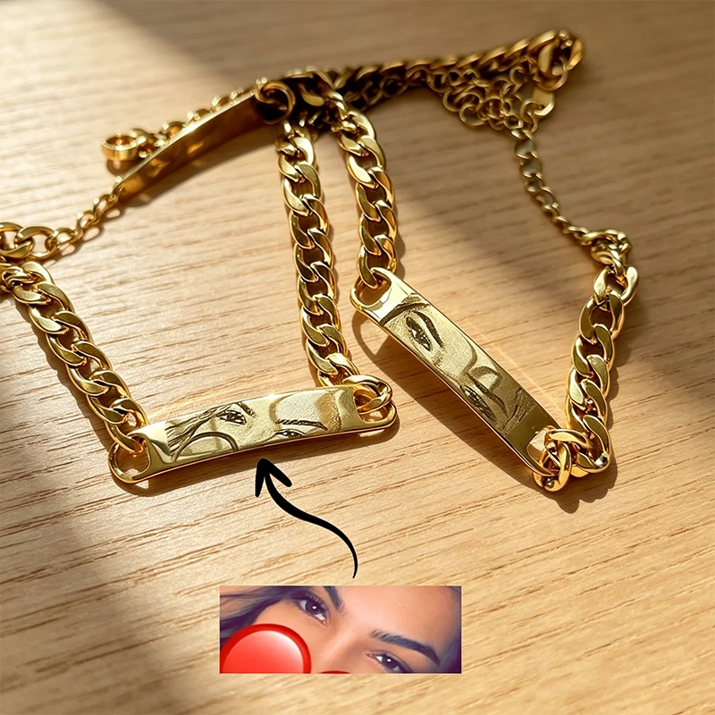 Men's Personalized Laser Engraved Couple Bracelet — Custom Photo | 4.9/5 — 7,800+ Bought - Image 5