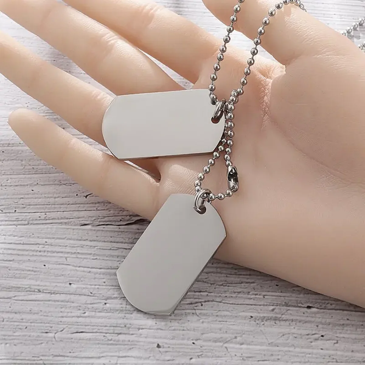 Men's Rectangular Double Dog Tag Military ID Tag Necklace | 5.0/5 — 8,900+ Bought - Image 6