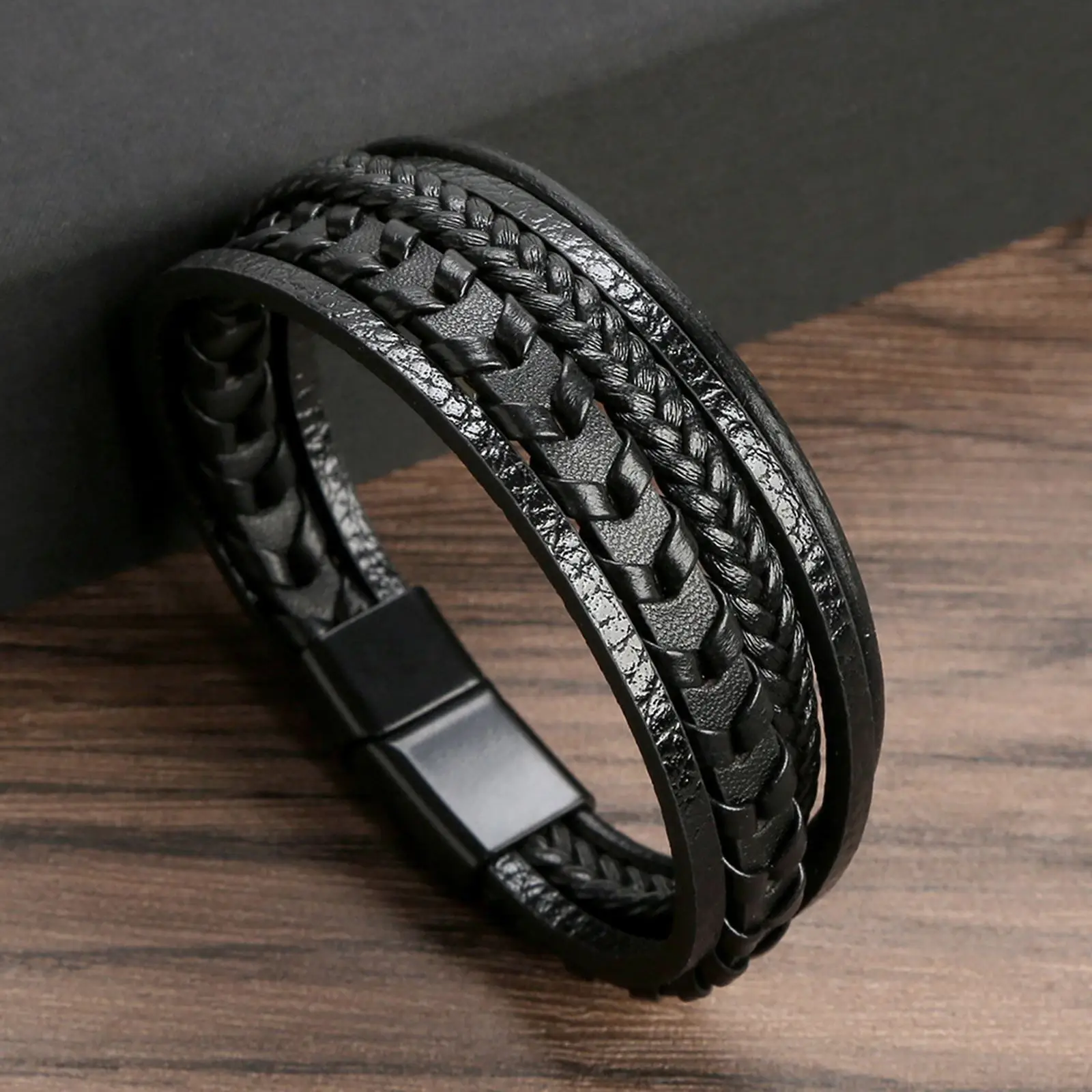 Men's Multilayer Genuine Leather Bracelet — Hand Woven Wristband | 4.8/5 — 9,500+ Bought - Image 15