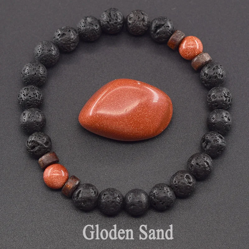 Men's Tiger Eye and Volcanic Stone Bracelet — Natural Yellow Black Beads | 4.8/5 — 8,500+ Bought - Image 9
