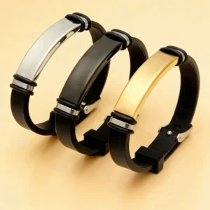 Men's Stainless Steel Custom ID Seal Bracelet — Adjustable Silicone | 5.0/5 — 10,000+ Bought