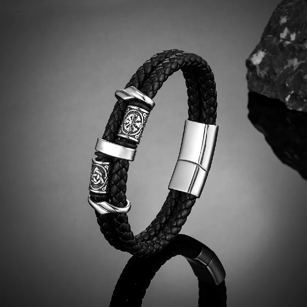 Men's Punk Vikings Genuine Leather Braided Multilayer Bracelet | 4.9/5 — 7,800+ Bought - Image 2