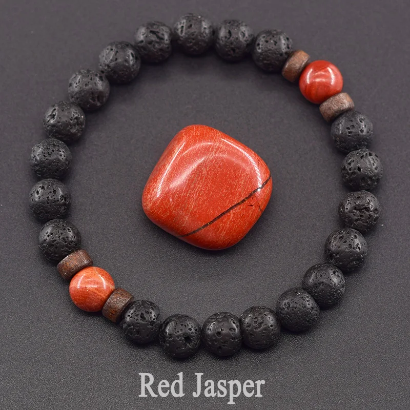 Men's Tiger Eye and Volcanic Stone Bracelet — Natural Yellow Black Beads | 4.8/5 — 8,500+ Bought - Image 26