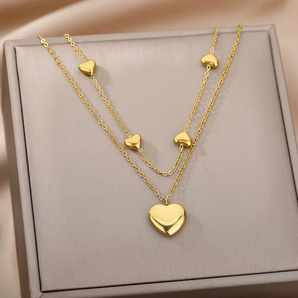 Women's Multilayer Heart Necklace — 316L Stainless Steel Elegant Chain | 4.8/5 — 9,500+ Bought - Image 4