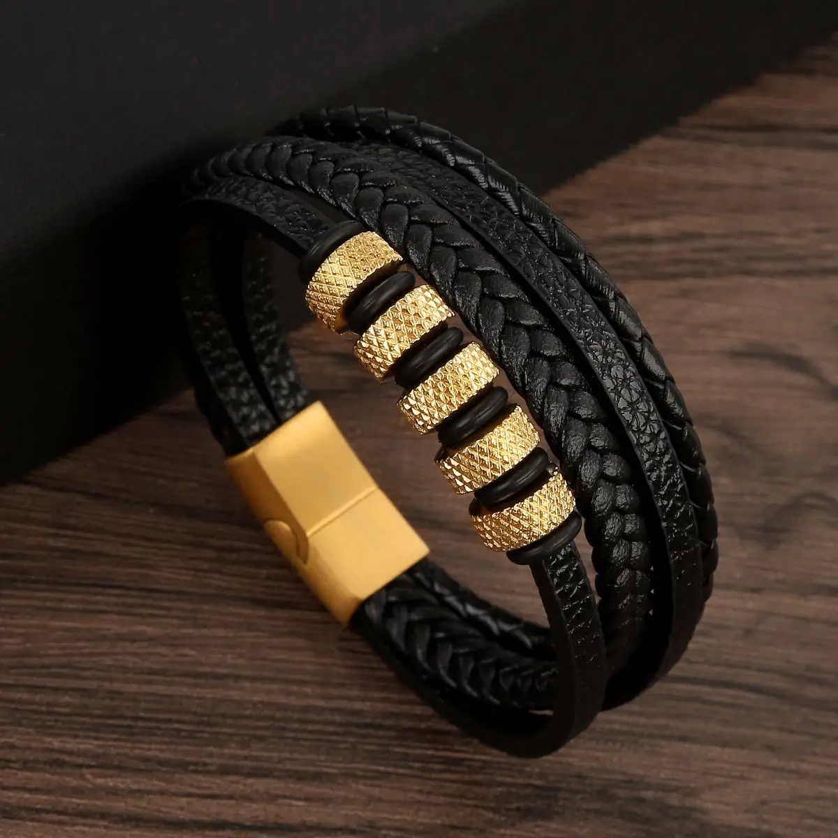 Men's Multilayer Genuine Leather Bracelet — Hand Woven Wristband | 4.8/5 — 9,500+ Bought - Image 36