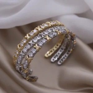 Women's Zircon Two-Tone Plated Ring — French Design Fashion Jewelry 20244.8/5 — 8,500+ Bought