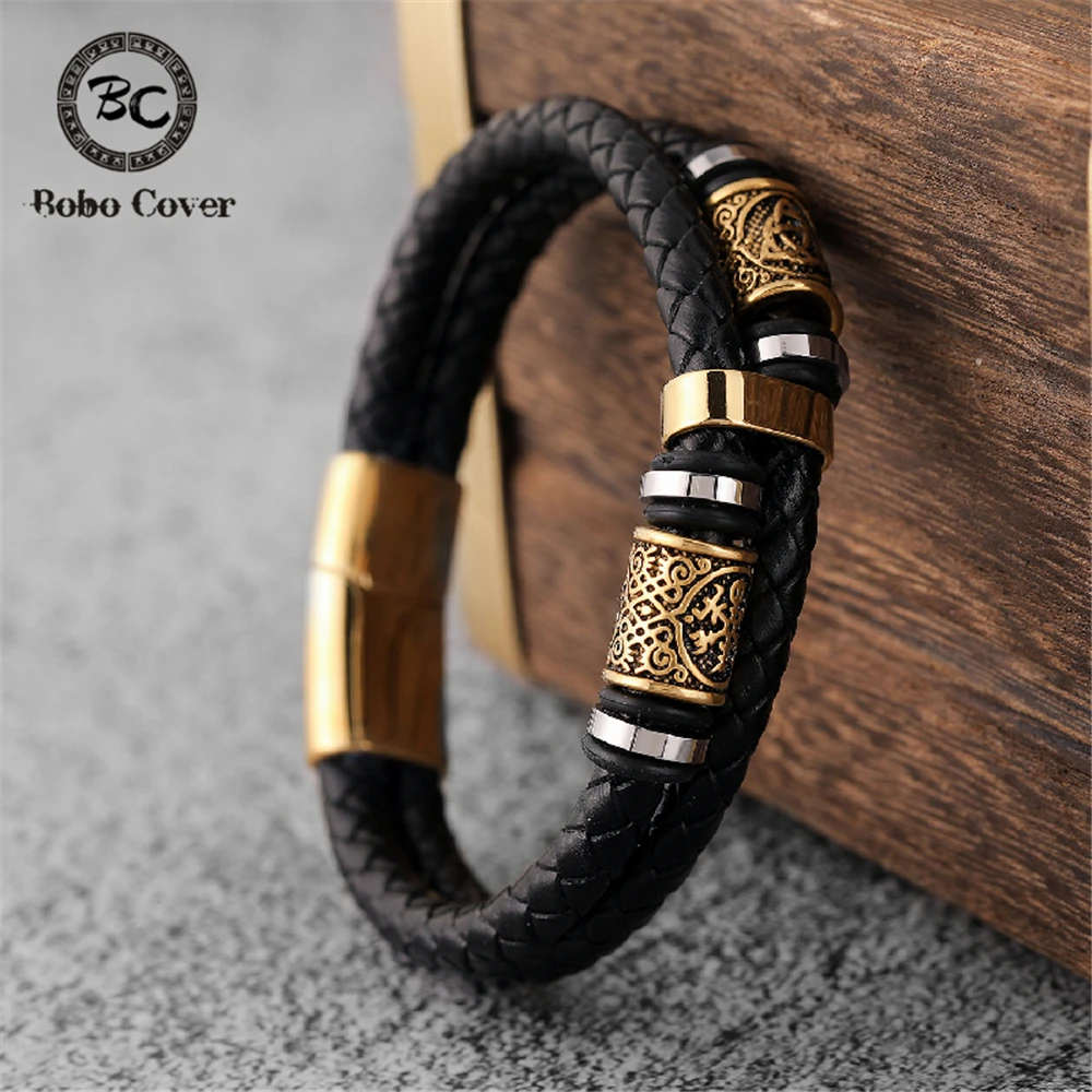 Men's Punk Vikings Genuine Leather Braided Multilayer Bracelet | 4.9/5 — 7,800+ Bought - Image 3