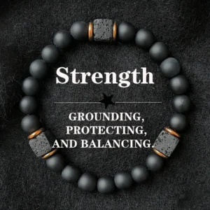 Men's Square Black Agate Volcanic Stone Bracelet — Fashion Natural | 4.9/5 — 9,200+ Bought