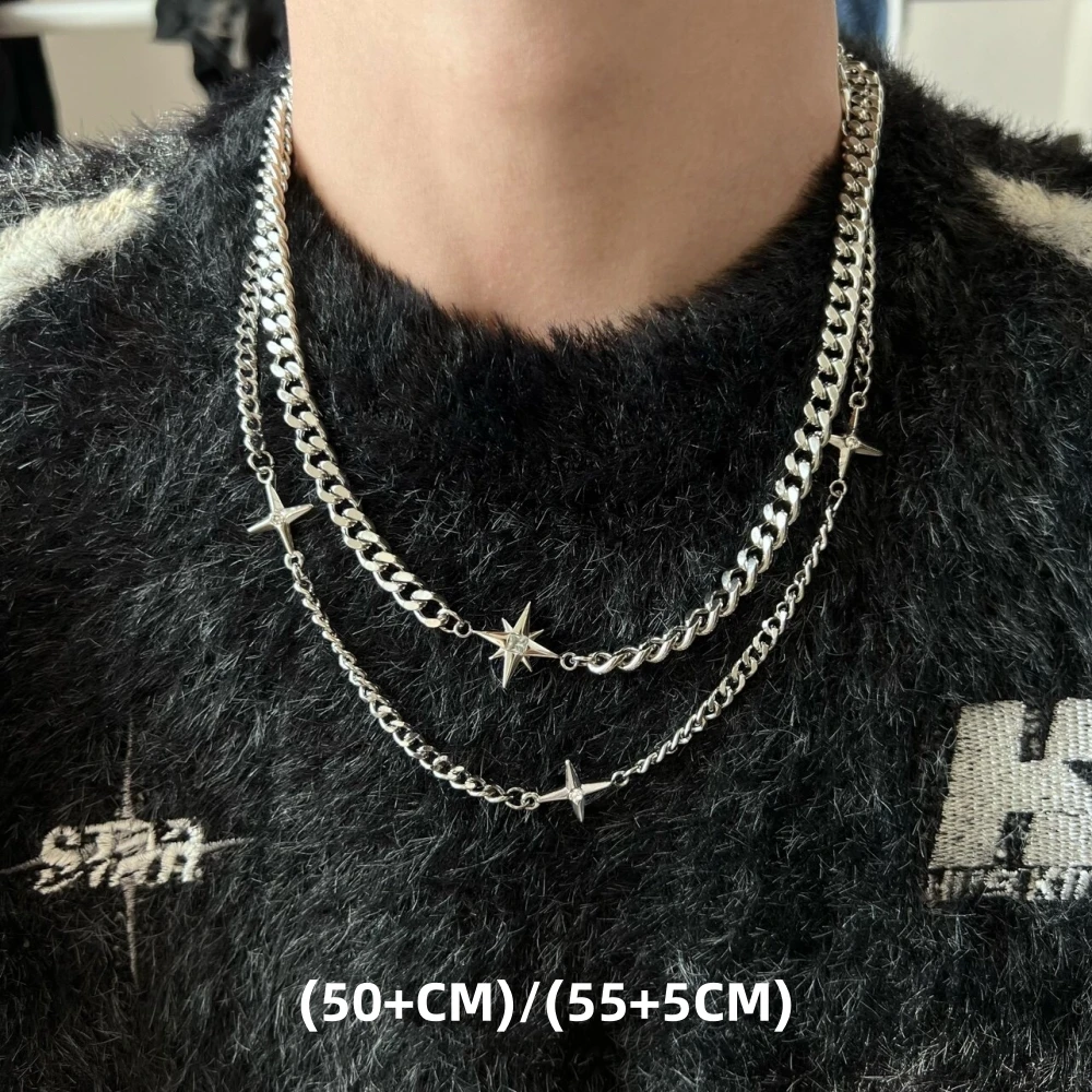 Men's Hip Hop Double-Layer Star Cross Necklace — Titanium Steel | 5.0/5 — 10,000+ Bought - Image 7