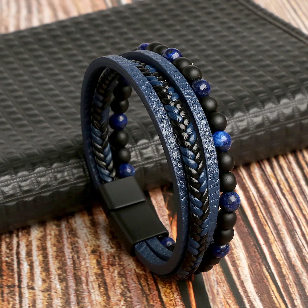 Men's Multilayer Genuine Leather Bracelet — Hand Woven Wristband | 4.8/5 — 9,500+ Bought - Image 19