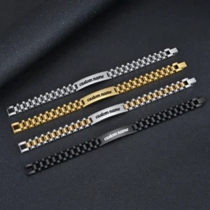Men's Custom Engravable ID Bracelet — Stainless Steel Personalized | 4.9/5 — 9,200+ Bought