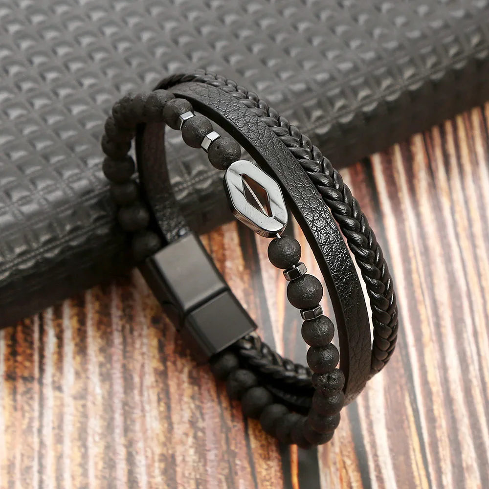 Men's Multilayer Genuine Leather Bracelet — Hand Woven Wristband | 4.8/5 — 9,500+ Bought - Image 26
