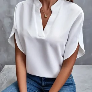 Women's V-Neck Halter Casual Blouse — Solid Summer Fashion Top | 4.9/5 — 7,800+ Bought